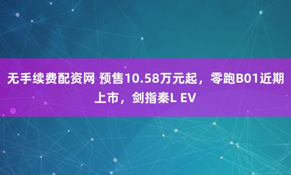 无手续费配资网 预售10.58万元起，零跑B01近期上市，剑指秦L EV